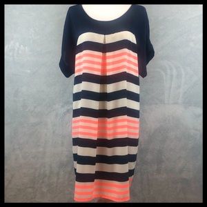 Soprano short sleeved striped shift dress